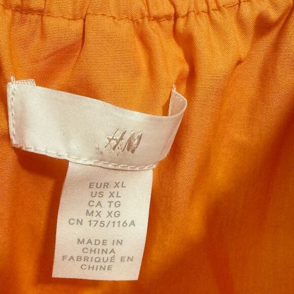 H&M Orange Ruffle Flounce Spaghetti Strap Trapeze Dress Sundress - Picture 9 of 9